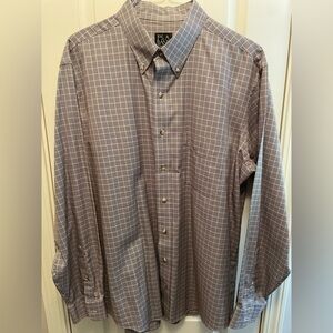 Men's Brown and Black Houndstooth Shirt